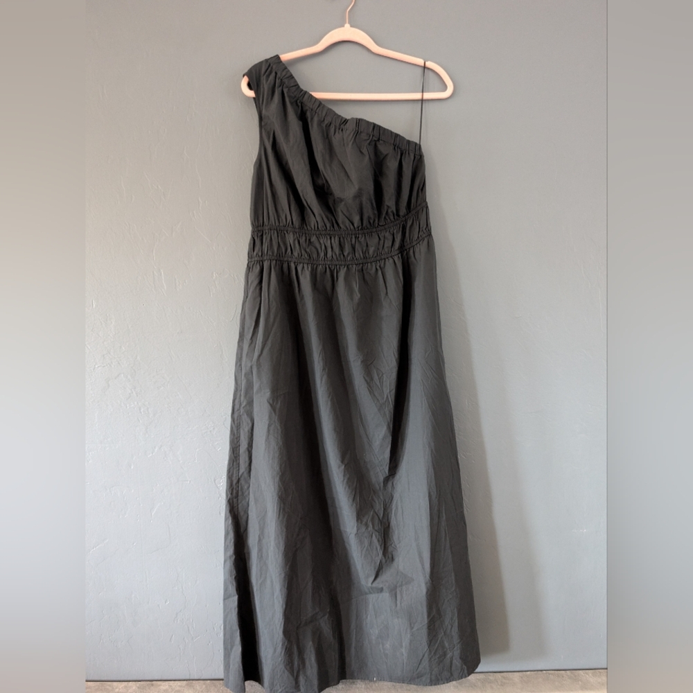 Rails One Shoulder Black XL Cotton Dress NWT